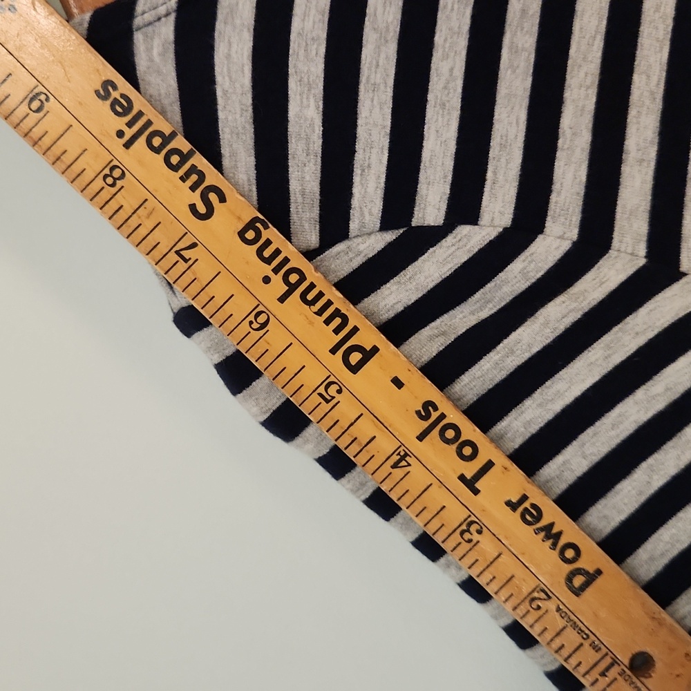 British Khaki Navy & Gray Striped T-Shirt Mini Dress – Size XS - Picture 8 of 11